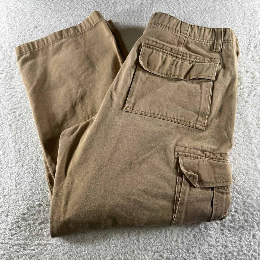 Y2K Baggy Skater‎ Cargo Pants Khaki Tan 34x30 Canyon River Blues Loose Clean
